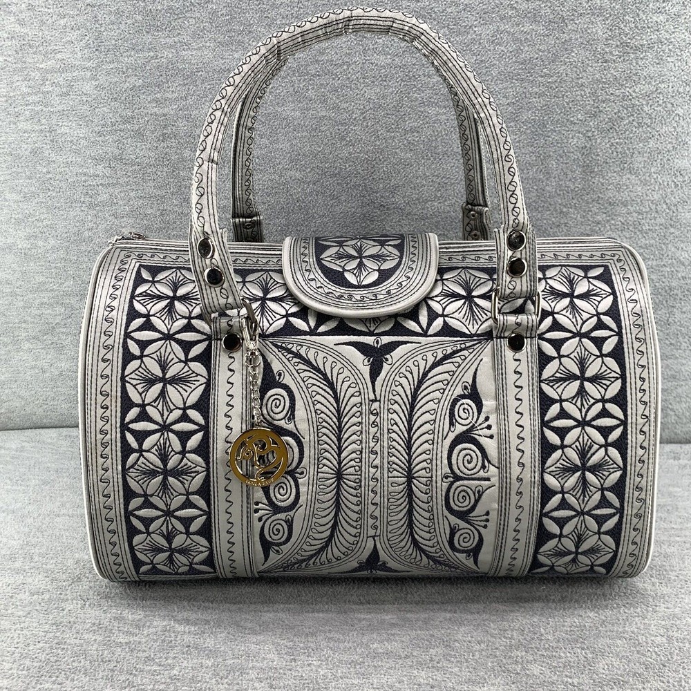 Banda Kali Mini Weekender Bag Blue & Silver Rare 15x9